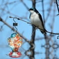 thumbnail image 4 of 30ozGlass Hummingbird Feeder Pet Bird Feeder Courtyard Outdoor Drinking Fountain Hand Blown Glass Hanging Feeding Station Food Container, 4 of 11