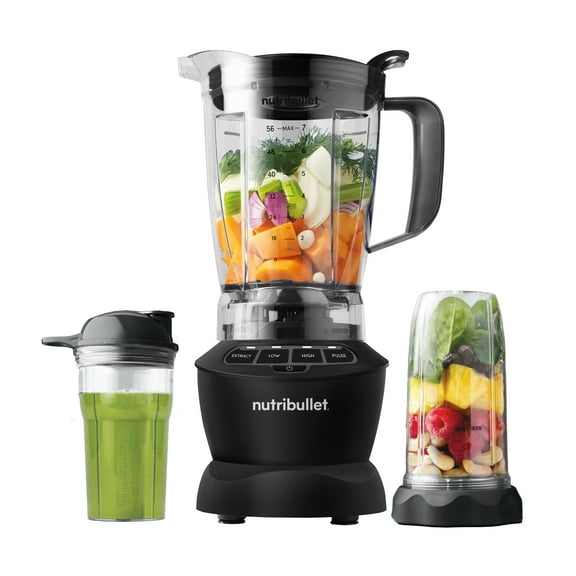 nutribullet Blender Combo with Serve Cups, NBF10500AK Matte Black, 1000W