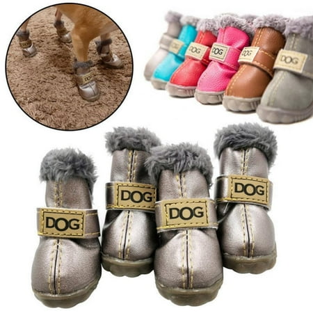 4PCS Pet Dog Warm Shoes Dog Snow Boots Windproof for Small Medium Dog Cats Chihuahua Waterproof Pet Product S-2XL