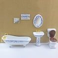 thumbnail image 6 of 1:12 Scale Miniature Porcelain Bathroom Furniture Set 4PCS for Dollhouse Collectors, 6 of 6