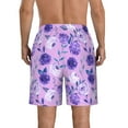 thumbnail image 3 of Disketp Men'S Swim Trunks Hawaiian Breathable Surf Beach Swimsuits Mesh Lining Beach Shorts With Pockets-Violet, 3 of 9