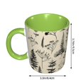 thumbnail image 3 of Hand Drawn Forest Coffee Mug Fun Custom Ceramic Mugs 11oz Green, 3 of 5