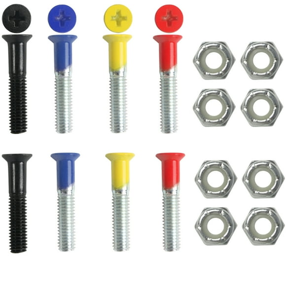 DIMEBAG Skateboard Hardware 1 Set Primary Colors 1" 8 Colored Bolts with Nuts