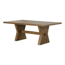 Furniture of America Reymo 78" Trestle Dining Table, Rustic Oak