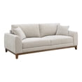 thumbnail image 2 of Furniture of America Nora Mid-Century Modern Chenille Track Arm Sofa with Pillows, Light Gray, 2 of 12