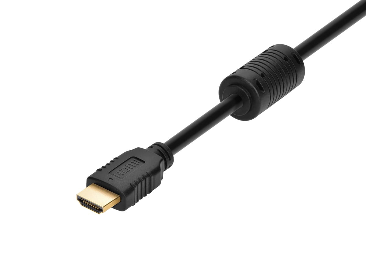 Monoprice Video Cable - 6 Feet - Black | 28AWG HDMI to M1-D Ferrite cores