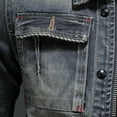 thumbnail image 7 of Hvot&aat Men's Button Down Denim Jacket Lapel Flex Stretch Casual Coats Trucker Biker Jeans Jacket with Pockets, 7 of 7