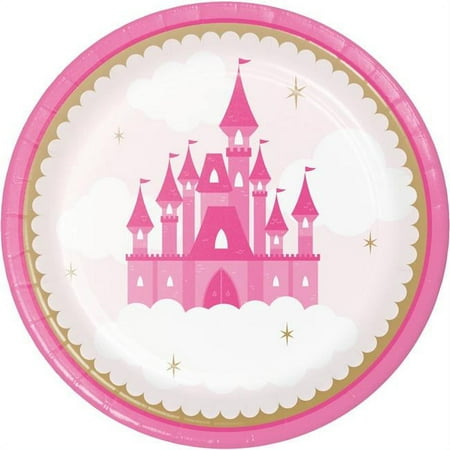 Creative Converting 344443 6.3 in. Little Princess Dessert Plates - 96 Count