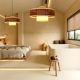 thumbnail image 6 of Arturesthome Linen Lampshade Rattan Weaving Pendant Lights Wicker Chandelier Hanging Ceiling Light Fixture for Kitchen Island, 6 of 12