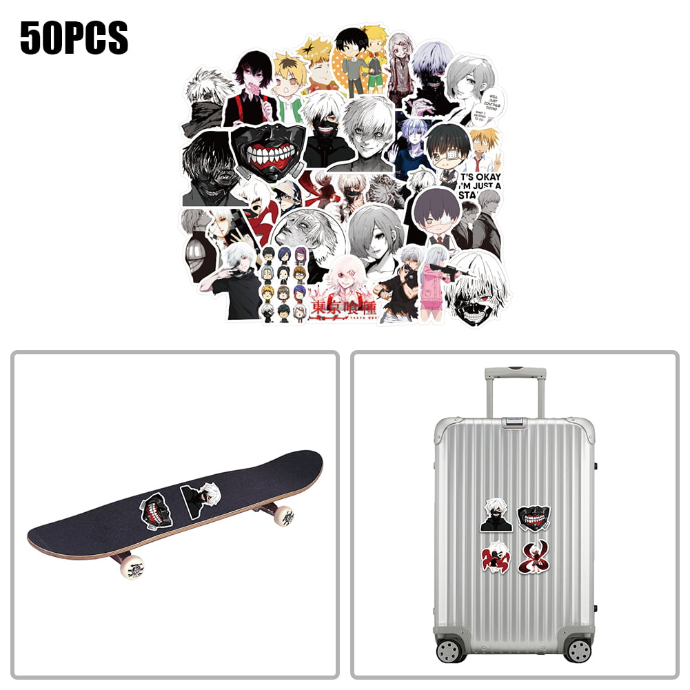 50pcs Star Harajuku Style Sticker Vinyl Roll Skate Skateboard Luggage Car Decals 