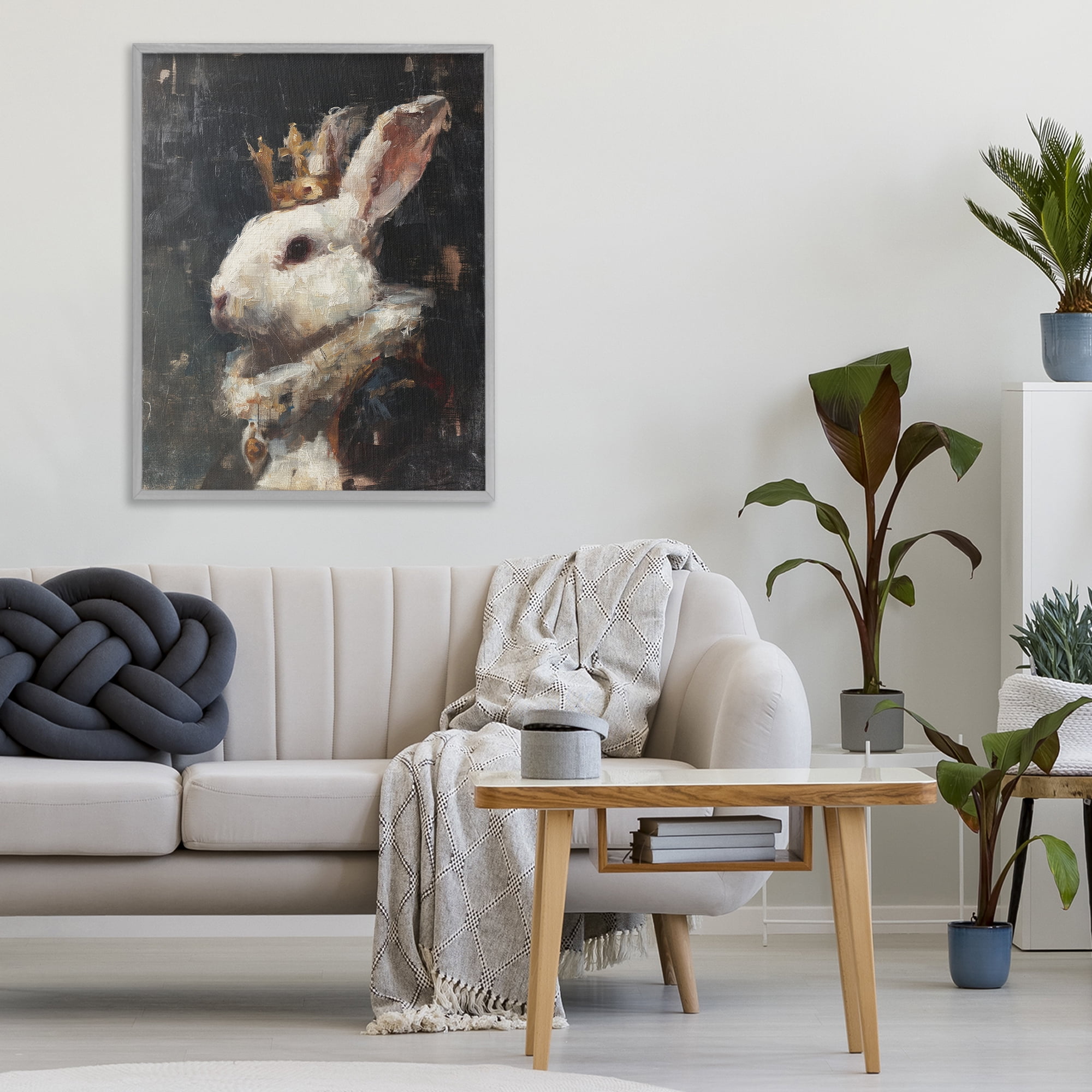 Stupell Industries Regal Monarch Rabbit Gray Framed Giclee Art, design by Svetlana Aleynikova