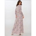 thumbnail image 4 of Flowering Crew Neck Maxi Dress with Belt, 4 of 6