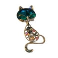 thumbnail image 5 of fenteer 2xGreen Cat Brooch Pin Luxury Animal Gift for Backpacks Clothing Jacket 2 Pcs, 5 of 8