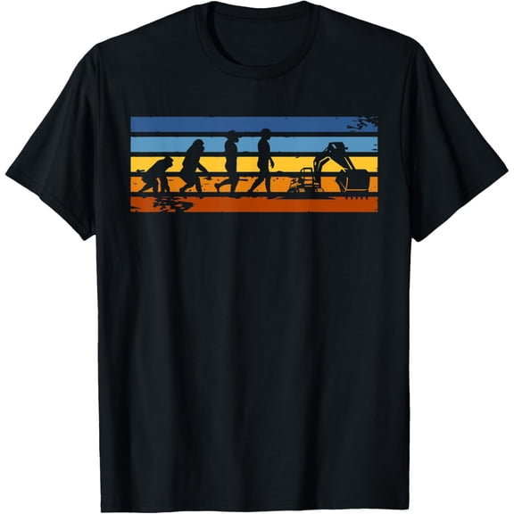 men and women can wear,Excavator Evolution Construction Worker Vehicle Digger T-Shirt