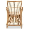 thumbnail image 5 of Baxton Studio Rose Modern Bohemian White Fabric Upholstered and Natural Brown Rattan Armchair, 5 of 7