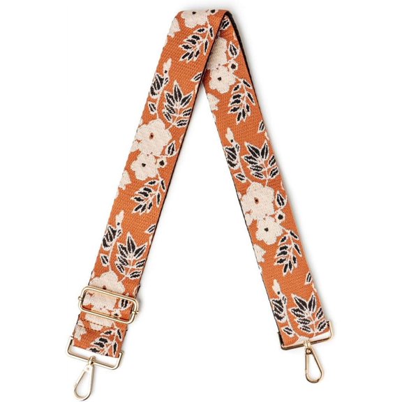 CoCoMangos Embroidered Interchangeable Bag Straps Adjustable Length 55” Handbag Purse 2-inch Wide Guitar Style Crossbody Strap