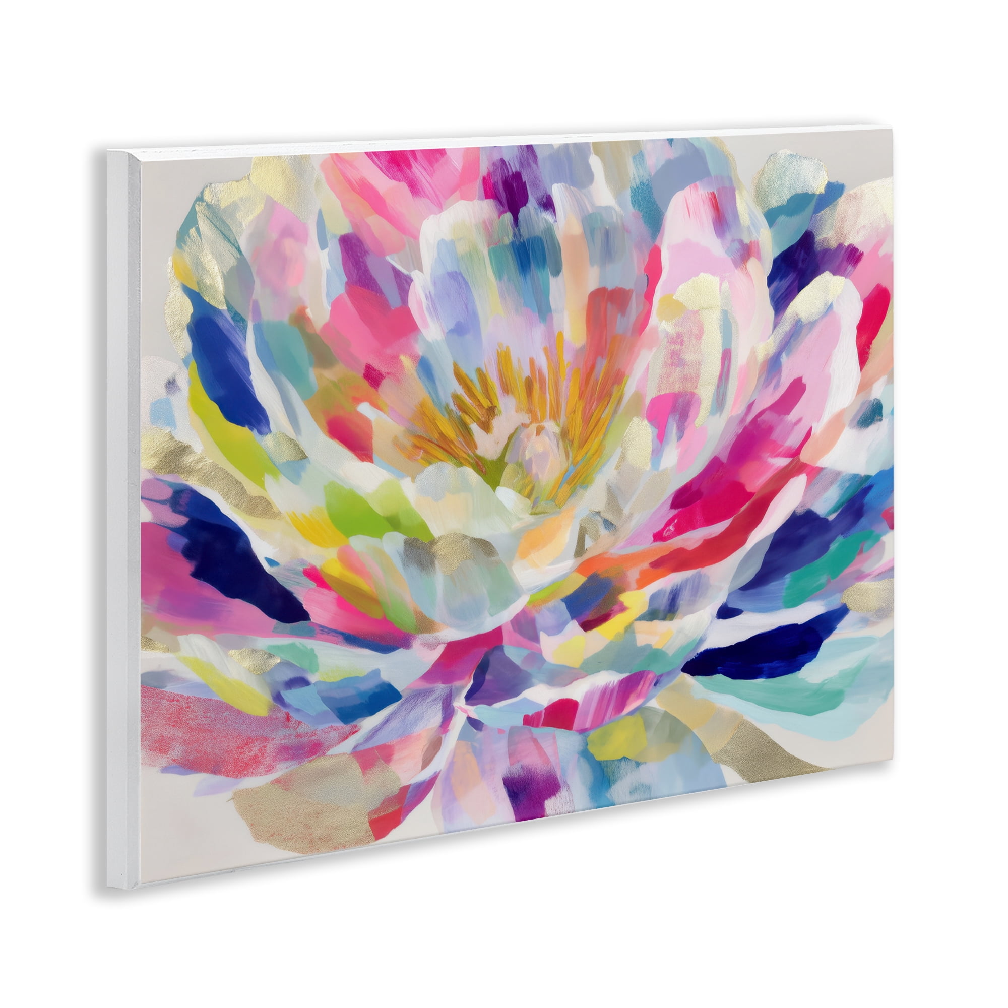 Stupell Industries Dahlia in Pink & Blue Wall Plaque Art, design by Chromatic Storm Studio
