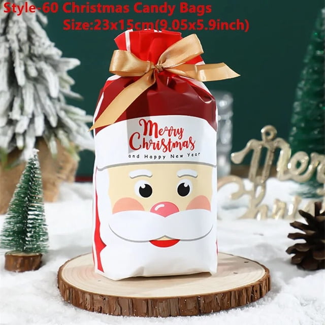 Bolsa de regalo de Dragee de caramelo de Navidad, caja de embalaje de Chocolate de Papá Noel, suministros de decoración de fiesta de año nuevo 2023, 5/10/20 piezas, 2024