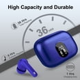 thumbnail image 6 of Wireless Earbuds, Bluetooth 5.4 Headphones Bass Stereo, Ear Buds with Noise Cancelling Mic, LED Display in Ear Earphones Clear Calls, IP7 Waterproof Bluetooth Earbuds for Laptop/Phones, Dark Blue, 6 of 8
