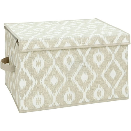 HouseCandie Zippered Storage Box, Large, India Faux Jute