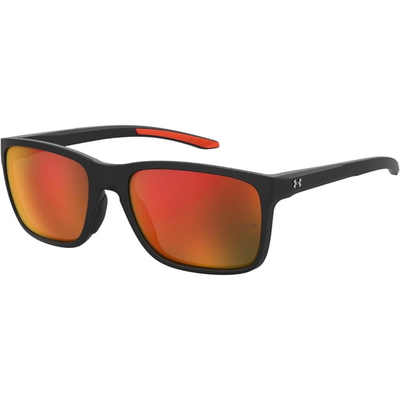 Under Armour Hustle Sunglasses with Matte Black/Grey Frame and Infrared Mirror Lens, Medium