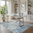 thumbnail image 6 of UERMEI 6x9 Washable Area Rugs for Living Room, Modern Abstract Printed Rug, Vacuum-Friendly, Non Slip Indoor Rug for Bedroom Dining Room Home Decor Carpet, Ice Blue, 6 of 7