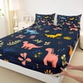 thumbnail image 3 of Castle Fairy Cute Dino Full Size Sheets,Jungle Wildlife Dinosaur Bed Sheets, 3 of 7
