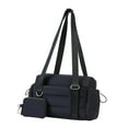 thumbnail image 3 of Bolsa de gimnasio con cartera pequeña, bolso de hombro tipo bandolera para mujer, hombre, entrenamiento, y fitness. Negro, 3 of 8