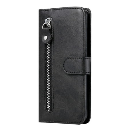 Case for Xiaomi MI 11T/11T PRO 5G Zipper Pocket Wallet Leather Case Magnetic Closure Flip Cover - Black