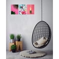 thumbnail image 5 of 3 Panels Tropical Wall Decor for Bedroom Tropical Wall Decor Pink Flamingo Decor Pineapple Wall Art Tropical Wall Decor for Bathroom for Wall Decor Ready to Hang Each Panel 12" x 16", 5 of 6