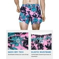 thumbnail image 4 of SURF CUZ Mens Swim Trunks with Compression Liner Mens Swimming Trunks 5 Inch Bathing Suit with Zipper Pockets Quick Dry Swim Shorts 04 Pink Palm Tree Large, 4 of 9