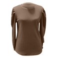 thumbnail image 4 of Prolriy Hauts d'Été pour Femmes 2025 T-Shirt Décontracté Tricoté à Manches Longues Col Rond Uni Printemps pour Femmes Hauts Kaki P, 4 of 6