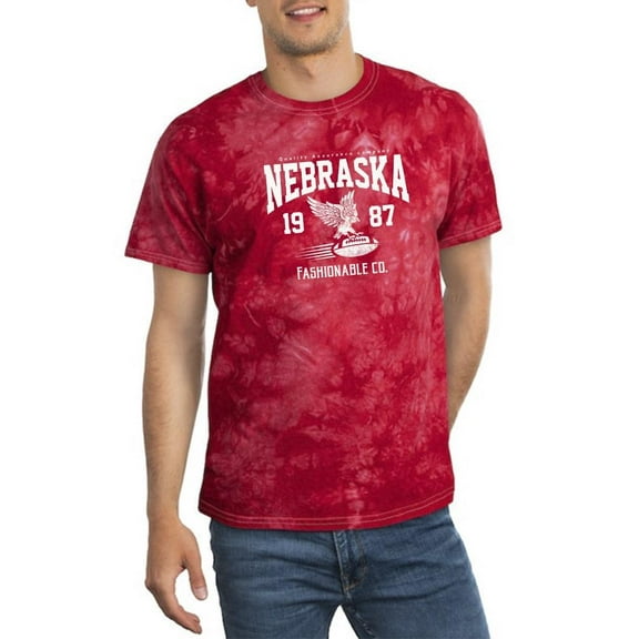 Nebraska Retro Sport Apparel Tie Dye Crystal Men -Image by Shutterstock, Male Small