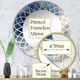thumbnail image 3 of Designart "Mystical Blue and Gold Marble Clouds X" Fractals Round Wall Mirror - Modern Oval Printed Decorative Oversized Mirror - Multiple Color Options, 3 of 4