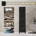 thumbnail image 3 of Dovelina 6 Panel Room Divider, 5.6Ft, Freestanding Louvered Folding Privacy Screen, Black, 3 of 7