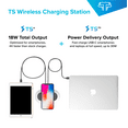 thumbnail image 6 of Techsmarter Qi Wireless Charger Pad with 30W Power Delivery USB C Port & 18W Fast Charing USB Ports. Compatible with iPhone, Samsung Galaxy, iPad, Androids, MacBook, 6 of 10