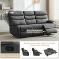 thumbnail image 5 of Chizzysit Recliner Sofa Set Leather Couch with Side Pockets and Reclining Seats for Living Room, Home Theater - Dark Gray, 5 of 6