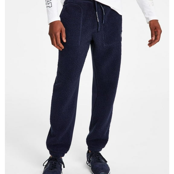 Armani Mens Structured Cotton Casual Jogger Pants, Blue, 40W x 28L