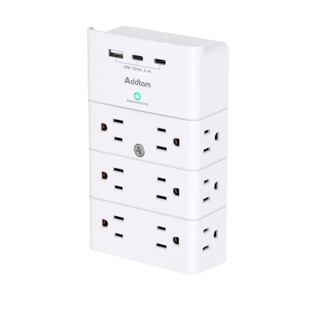 Protector contra sobretensiones Addtam con 12 salidas y 3 USB