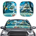 thumbnail image 5 of Binienty Funny Shark Car Windshield Sunshade Reflective Blocks Heat Shield Ocean Animals Car Front Windshield Sun Shade 2 Piece Universal Protector for Cars Truck Van SUV, 5 of 8