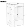 thumbnail image 5 of white 20" Freestanding Bathroom Vanity with Ceramic Sink, Single Faucet Hole, MDF Storage Cabinet with Soft-Close Drawer, Open Side Shelves with Pinewood Towel Bar, 5 of 21
