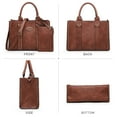 thumbnail image 3 of Women's 3Pcs Purse Handbag Shoulder Bag Tote Satchel Hobo Bag Briefcase Work Bag for Ladies, 3 of 9