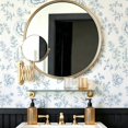 thumbnail image 4 of Blue White Sketch Floral Wallpaper, Vintage Farmhouse Floral peel and stick wallpaper, waterproof, Home Decor for Bedroom, Living Room, Bathroom, Kitchen Cabinet, Dorm Room [17.7 * 118 in], 4 of 8