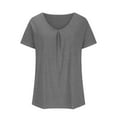 thumbnail image 4 of loopsun Plus Size Tops for Womens,Womens Summer Tops,Womens Solid Summer Tops Casual Trendy Short Sleeve T Shirts Scoop Neck Tee Fashion Shirts Tops Gray M, 4 of 5