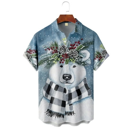 

MLFU Men s Button Up Shirt & Top Christmas Relaxed-Fit Ecosmart Tops for Kids Adult