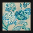 thumbnail image 2 of Chariklia Zarris 12x12 Black Modern Wood Framed Wall Art Titled - Turquoise Chintz I, 2 of 6