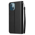thumbnail image 6 of Compatible for iPhone 14 Plus Wallet Case with Premium PU Leather Card Slots Holder Photograph Slot Cover, Soft Silicone Shockproof Magnetic Clasp Kickstand Wrist Strap Flip Folio Case,Black, 6 of 6