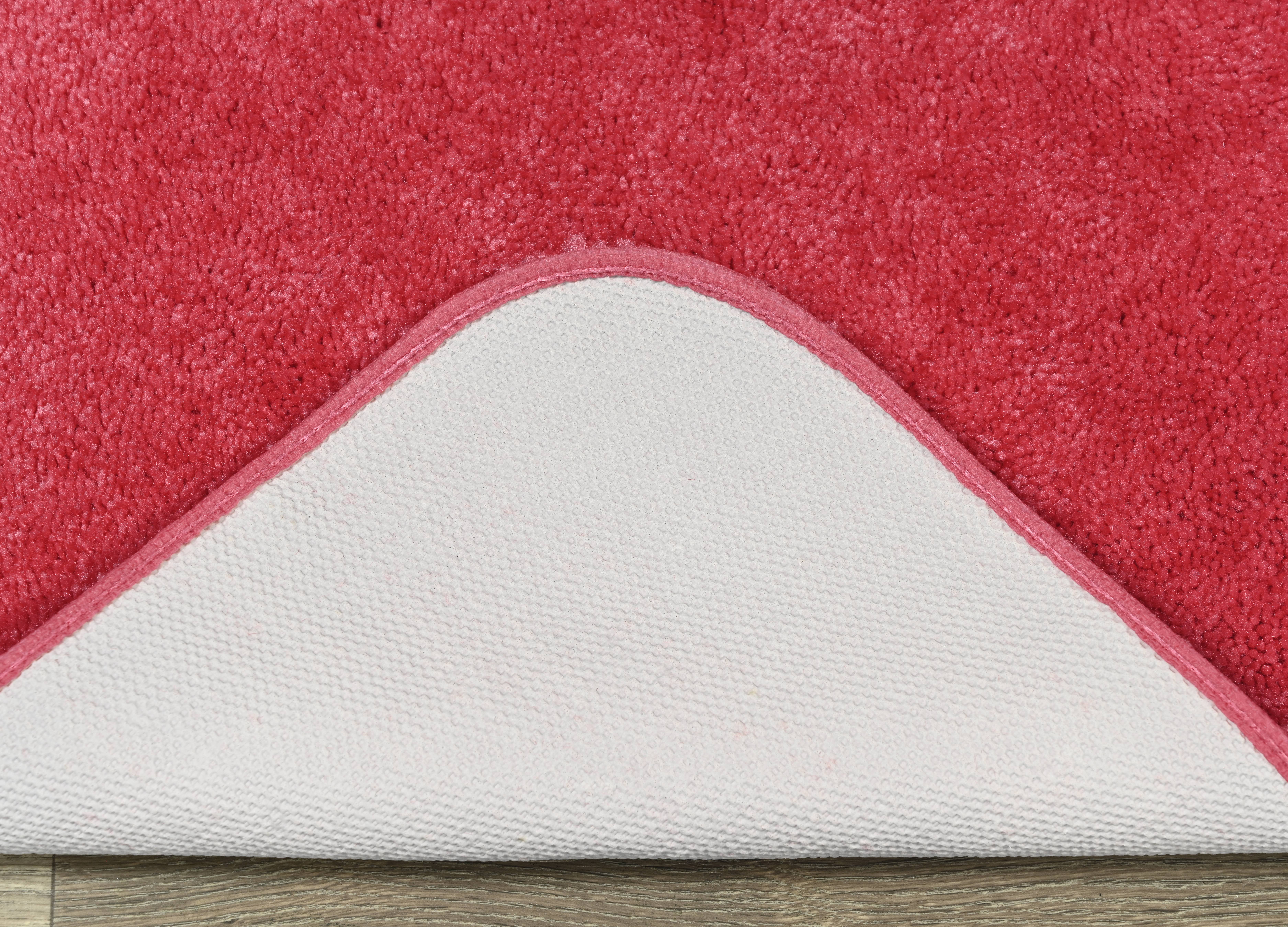 Garland Rug Traditional Washable Nylon Pink Hibiscus Bath Rug, 24" x 40"