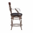 thumbnail image 5 of Powell Beeson Big &amp; Tall 25 in. Swivel Counter Stool - Dark Bronze with Dark Brown Faux Leather, 5 of 10