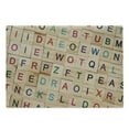 thumbnail image 1 of ABC Puzzle Cutting Board, Macro Real Image of Wooden Alphabet Squares Educational Layout for Learners, Decorative Tempered Glass Cutting and Serving Board, in 3 Sizes, by Ambesonne, 1 of 2
